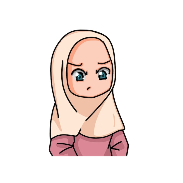 Illustratie van een moslim meisje dat hijab vectorillustratie draagt