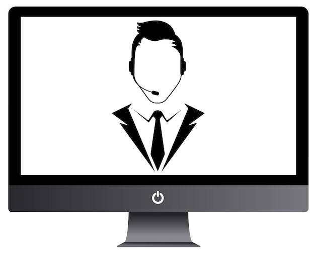 illustratie van een operator in een laptop op een transparante achtergrond