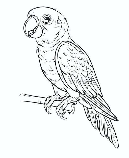 Vector illustratie van een papegaai papegaai kleurboek