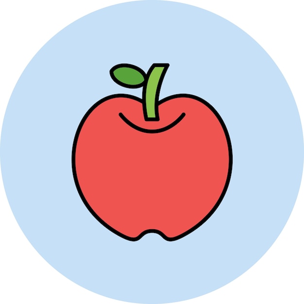Illustratie van een platte appel