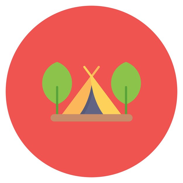 Vector illustratie van een platte tent