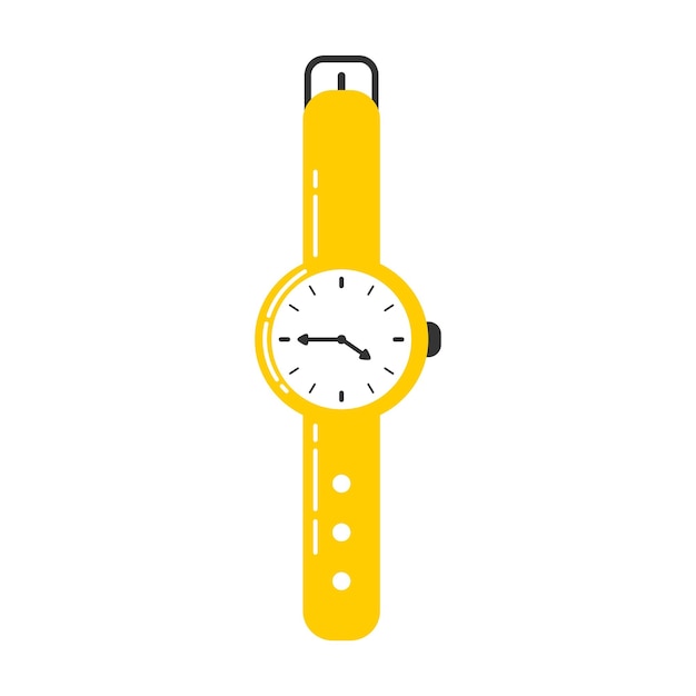 Illustratie van een schattig geel horloge