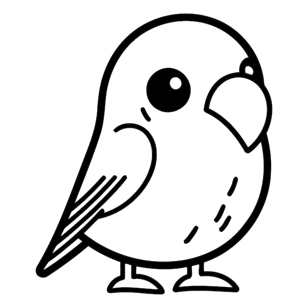 illustratie van een schattig klein vogeltje op witte achtergrond Vector illustratie