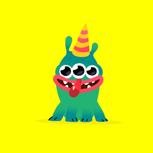 Illustratie van een schattig lief monsterkarakter