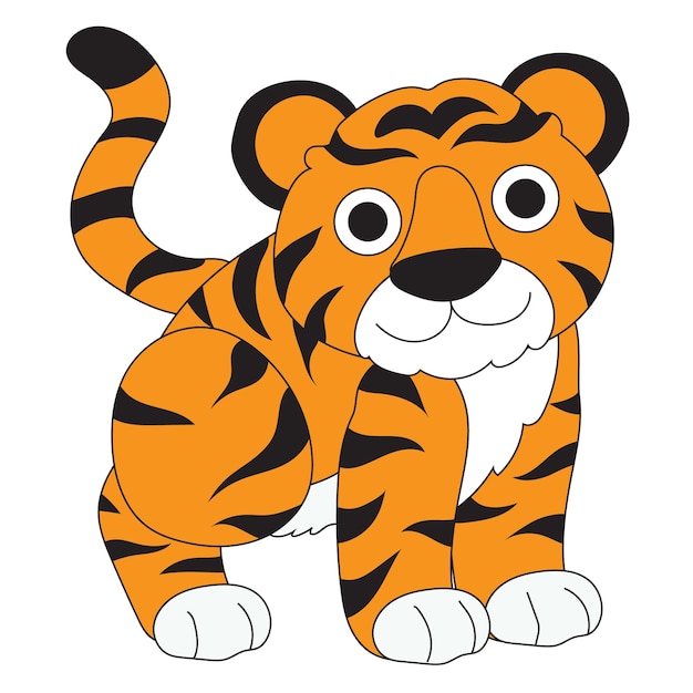 illustratie van een schattige tijger