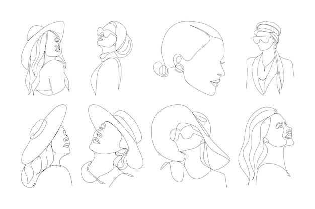 illustratie van een set vrouwen sketch mode