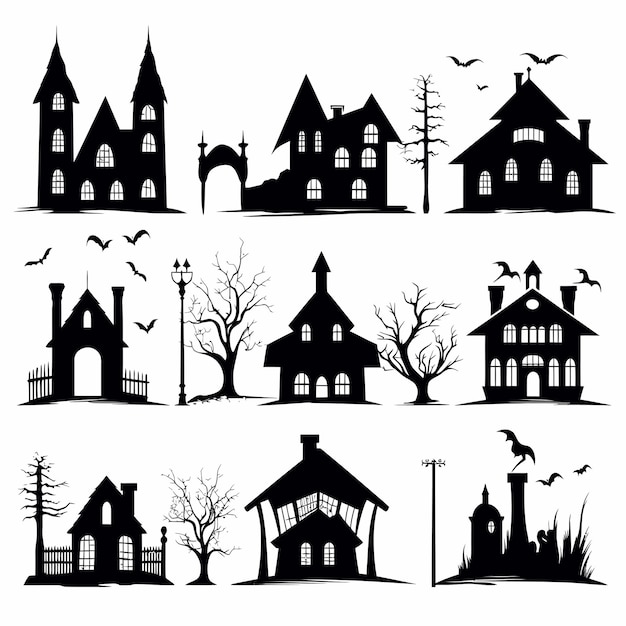 Vector illustratie van een spookhuis