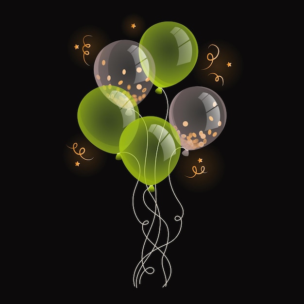 Vector illustratie van een stel ballonnen illustratie van ballonnen groene en witte ballonnen