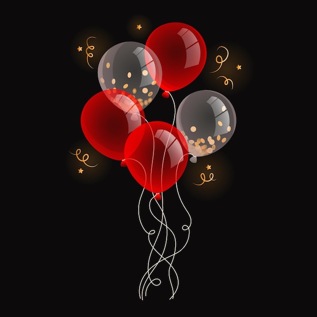Vector illustratie van een stel ballonnen illustratie van ballonnen rode en witte ballonnen