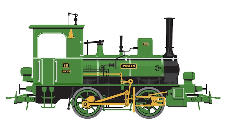 Vector illustratie van een stoomlocomotief