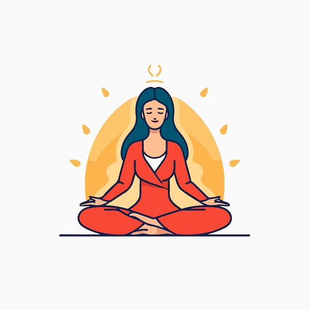 Illustratie van een vrouw die yoga doet