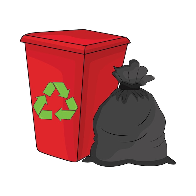 Illustratie van een vuilnisbak