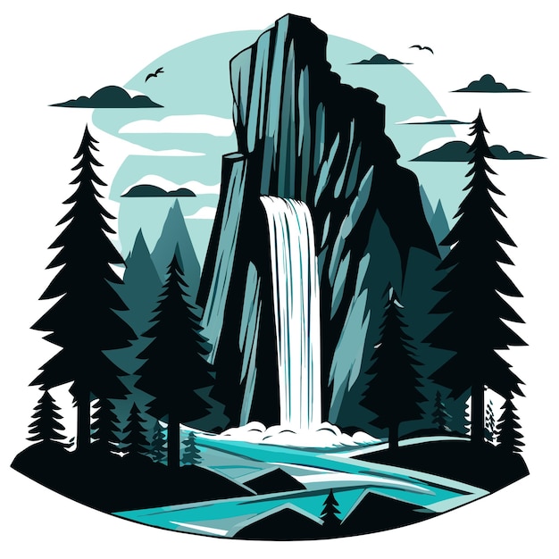 Vector illustratie van een waterval