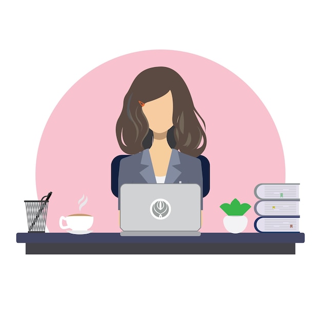 illustratie van een werkende vrouw