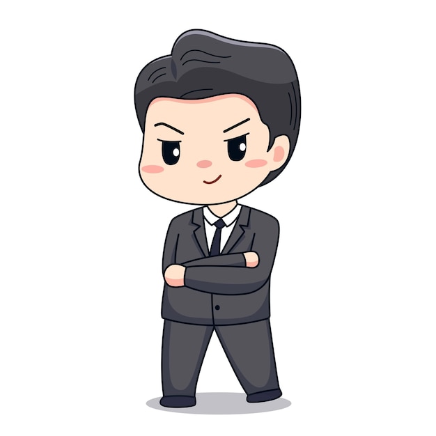 illustratie van een zakenman Cute kawaii chibi character design