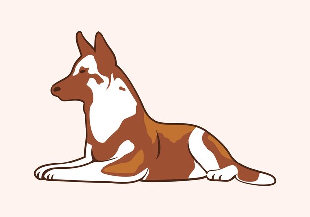 Vector illustratie van een zittende hond