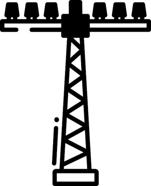 Illustratie van elektrische zuilglyfen en lijnvectoren