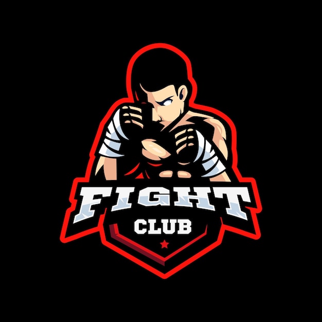 Illustratie van Fighter for sport logo fight club team