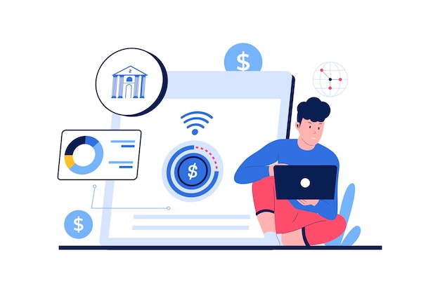 Vector illustratie van financiële technologie