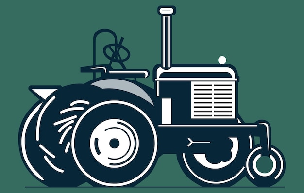 illustratie van Flat tractor in vector stijlFlat cartoon tractor boer productie machine