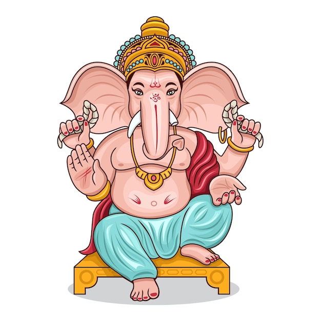 Illustratie van Ganesh Chaturthi de hindoegod Ganesha