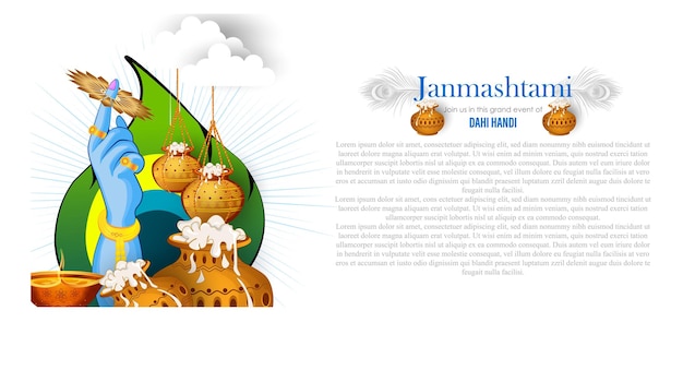 illustratie van gelukkig Janmashtami. Heer Krishna