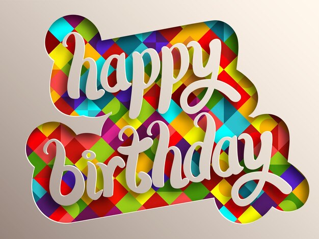 Vector illustratie van gelukkige verjaardag met mooie kalligrafie