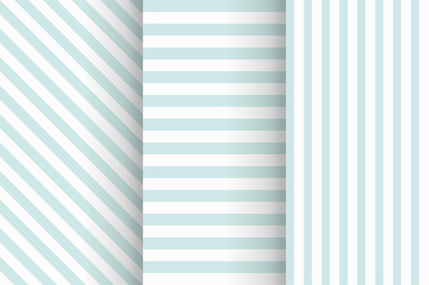 Illustratie van gestripte naadloze patronen in zachte blauwe kleur
