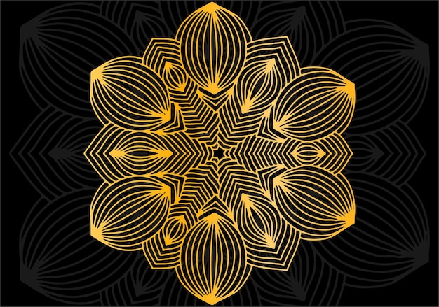 illustratie van gouden mandalapatroon