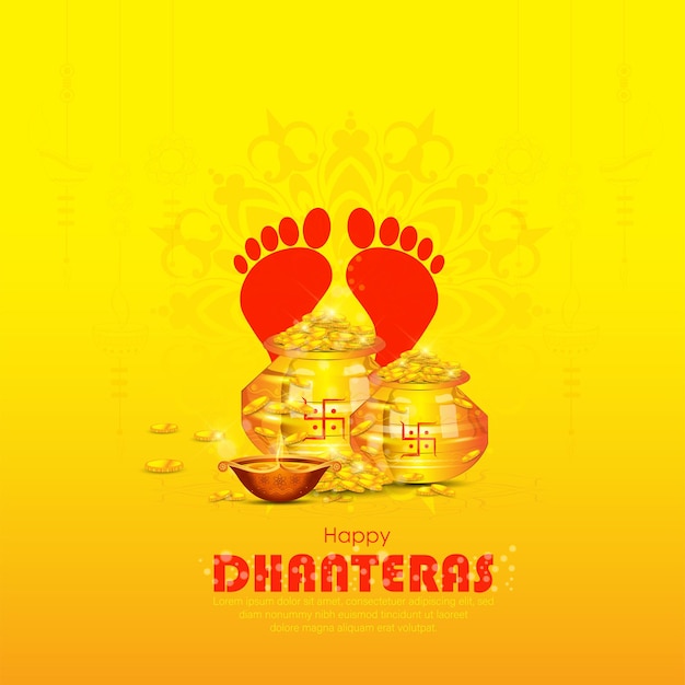 illustratie van gouden munt in pot voor Dhanteras viering-Happy Dhanteras. webpagina, poster en ban