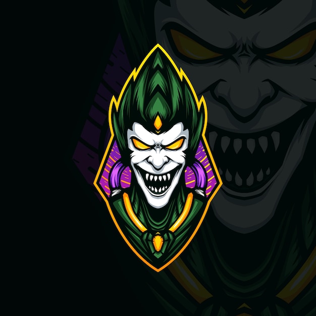 Illustratie van green goblin head mascot logo