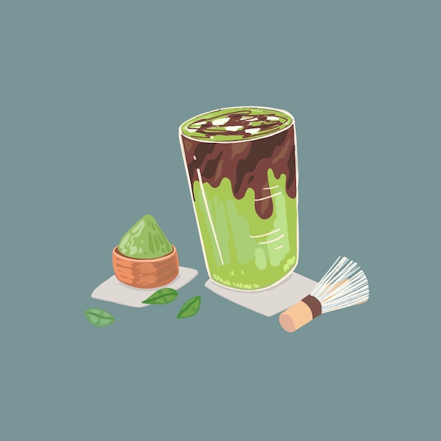 illustratie van groene thee