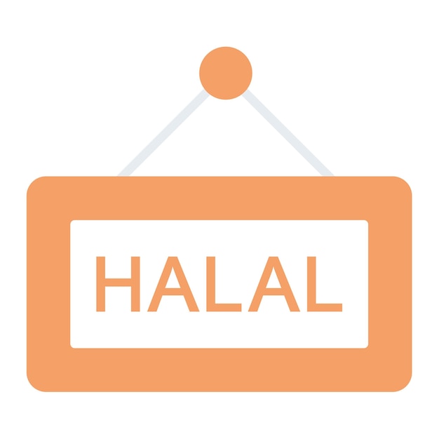 Vector illustratie van halal flat