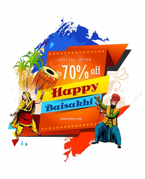 Illustratie van Happy Baisakhi Celebration Backgroundgemakkelijk te bewerken vector Punjabi festival Vaisakhi