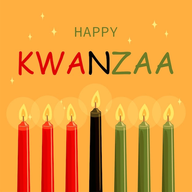 Illustratie van Happy Kwanzaa-groeten voor de viering van Afro-Amerikaanse vakantie