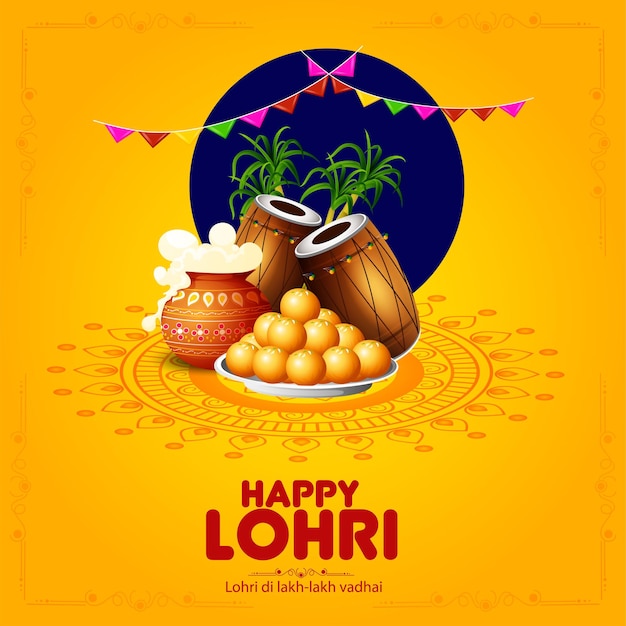 illustratie van Happy Lohri festival van Punjabi met Background