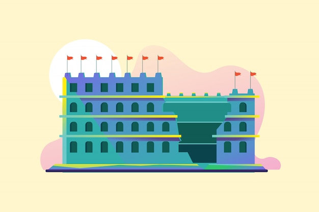 Illustratie van het amfitheater colosseum in rome