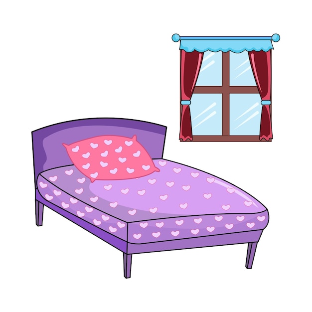 Illustratie van het bed