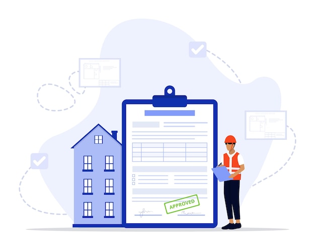 Illustratie van het bouwvergunningconcept