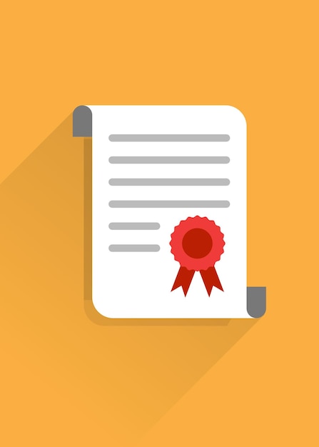 Illustratie van het certificaat van de behaalde graad