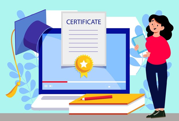 Illustratie van het certificaatconcept Stijlvol en mooi