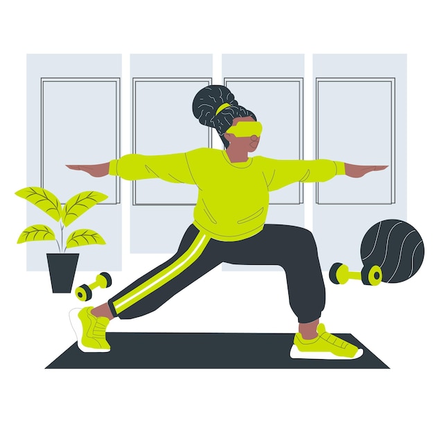 Illustratie van het concept fitness en gezondheid