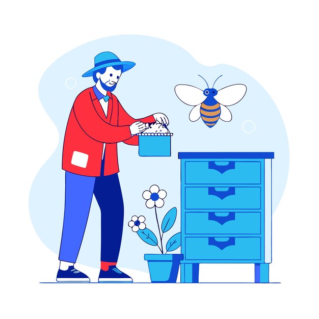 Illustratie van het concept van bijen
