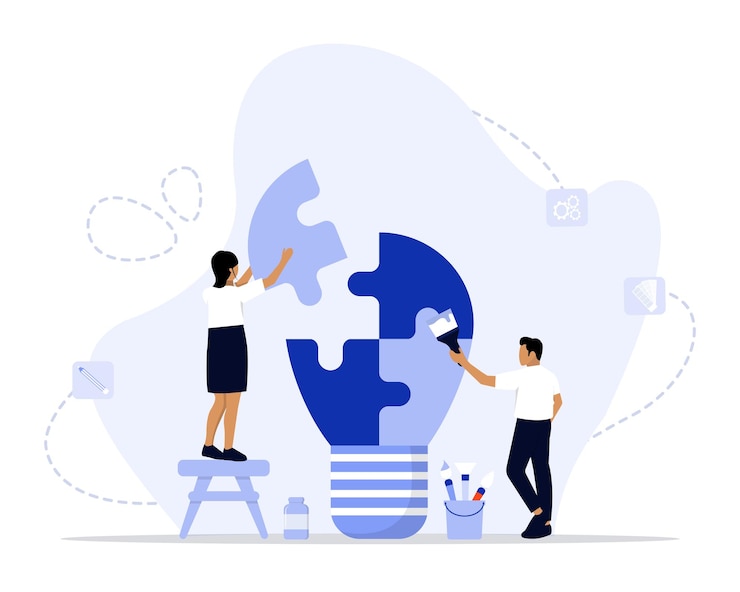 Vector illustratie van het concept van creatief team