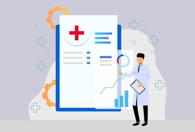 Illustratie van het concept van de gezondheidszorg stijlvol en mooi