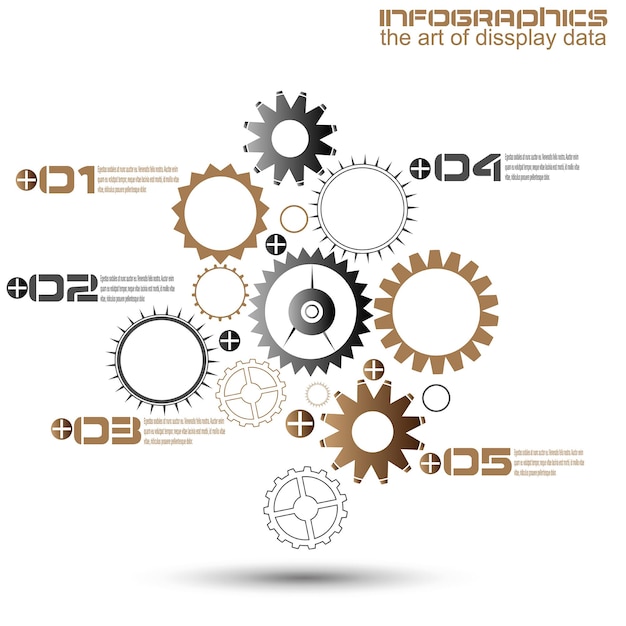 Vector illustratie van het concept van mechanische versnellingen