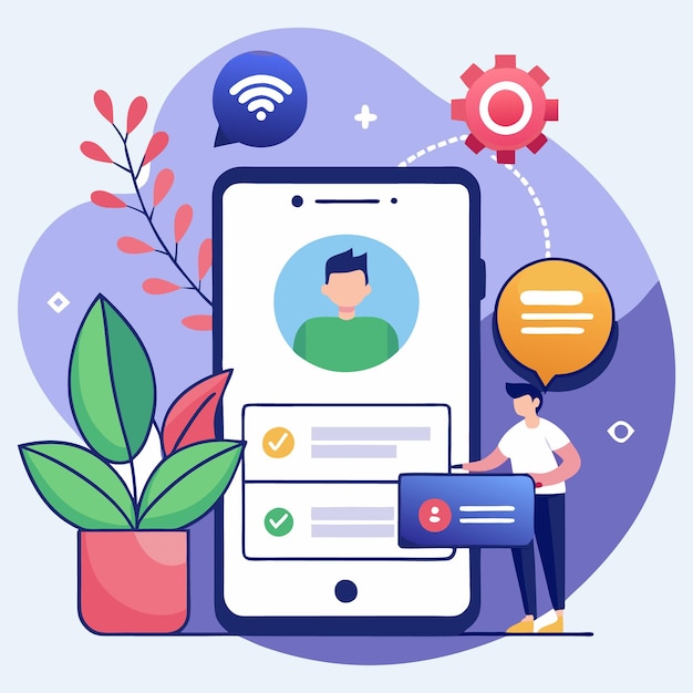 Illustratie van het concept van mobiele marketing