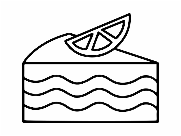 Illustratie van het contour van de desserttaart