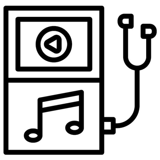 Illustratie van het icoon van de muziekspeler van de Gym-iconset