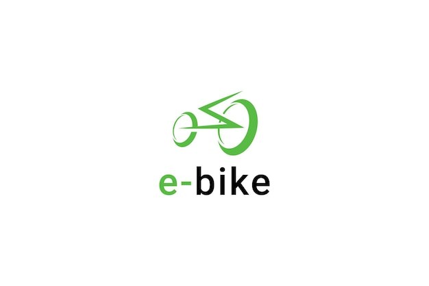 Illustratie van het icoon van het vectorlogo van de elektrische fiets